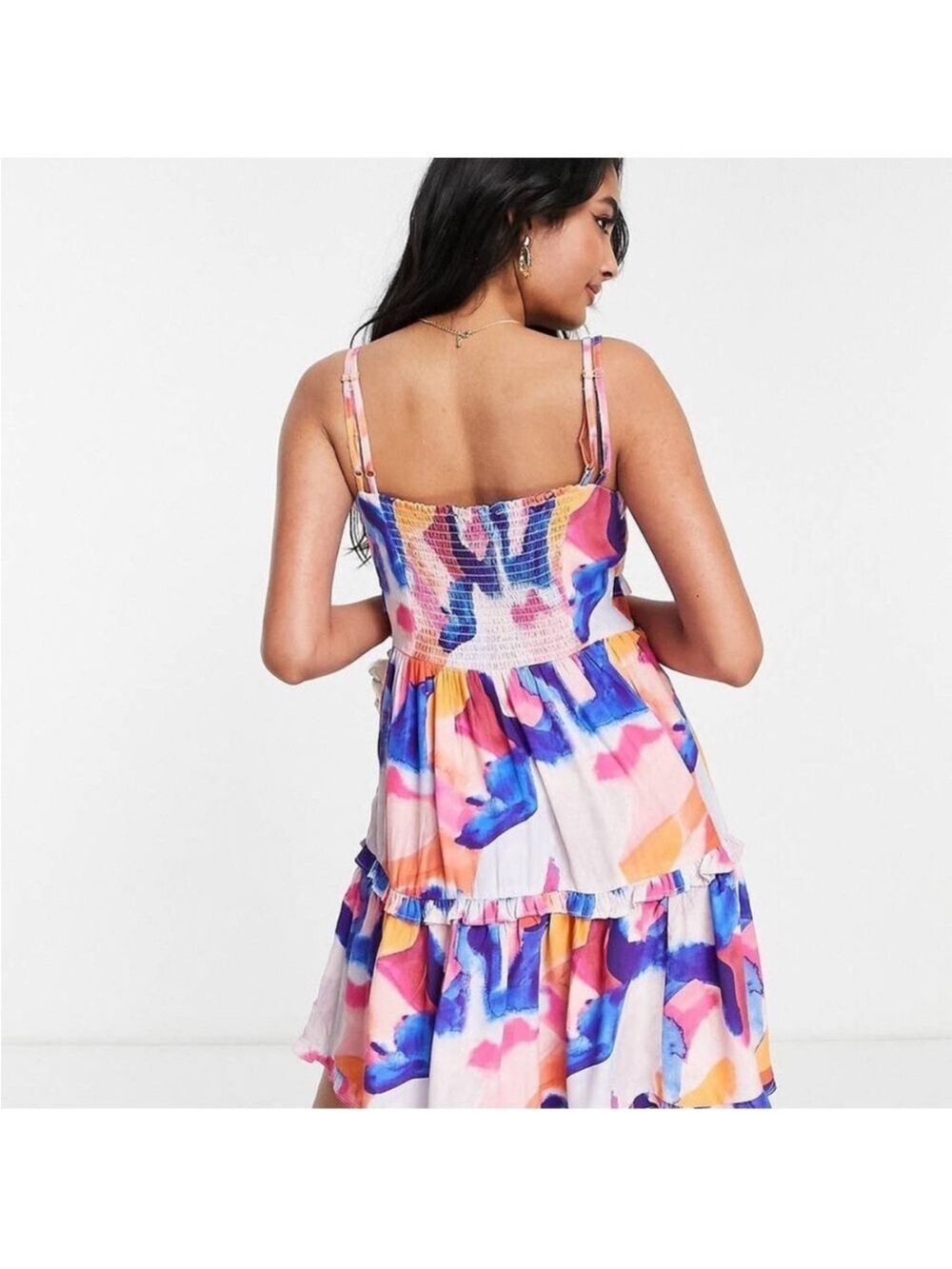 French Connection Isadora Multi-Color Ruffle Tiered Sundress - Picture 7 of 8